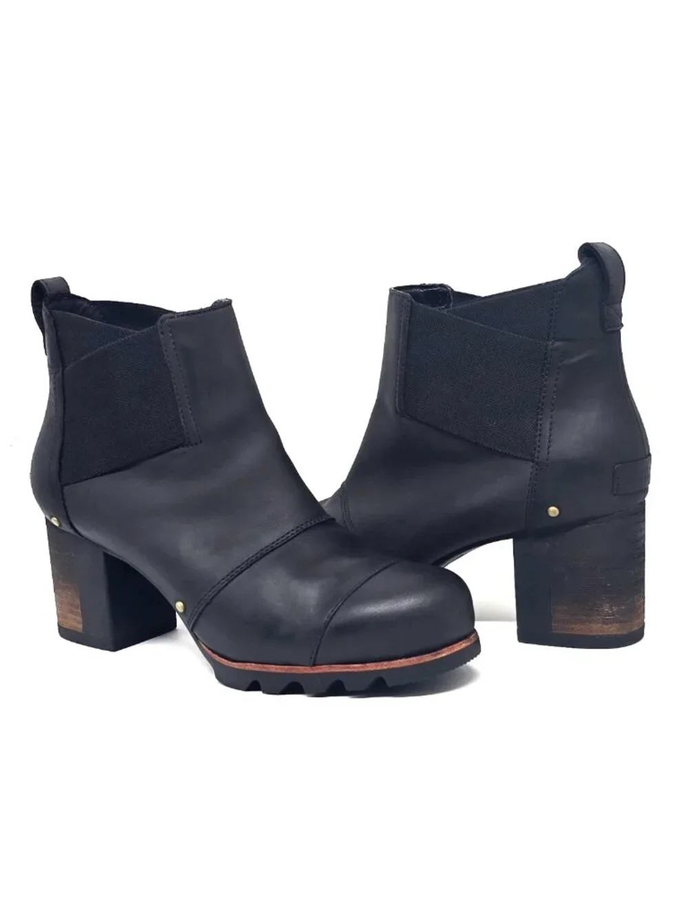 SOREL Addington Chelsea Black/Kettle Pull-on Boots Women's Size 9